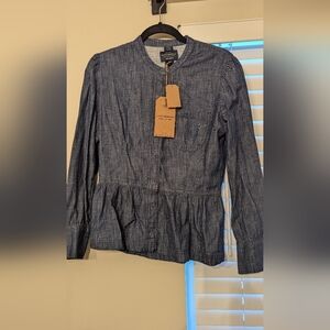 Lucky Brand Blue Denim Button-Up Blouse